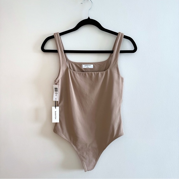 Babaton Tops - NWT Aritzia Babaton Brown Contour Tank Capsule Minimalist Square neck Bodysuit M